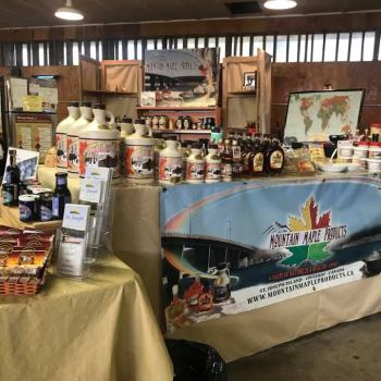 mountain maple products farmers market booth
