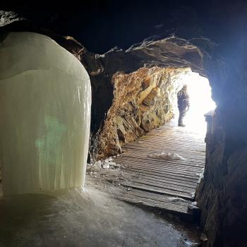 sledder at Purdy Mica Mine