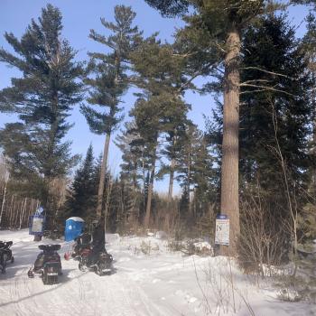 Snowmobiles at Majestic White Pines - Explorers Snow Tour