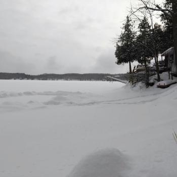 Moira Lake Cottages in winter