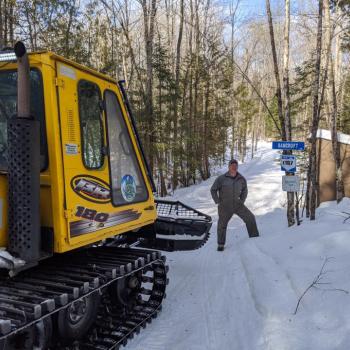 groomer on Hav-A-Ball snowmobile tour