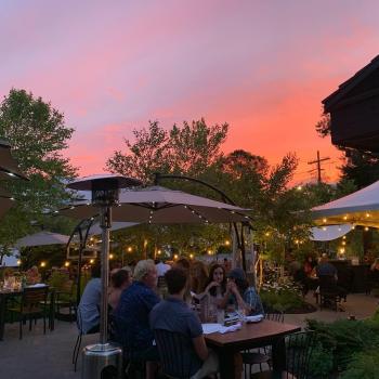 Patio at Crossroad by sunset