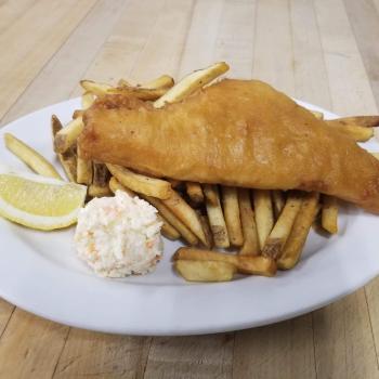 fish and chip meal at Ellie's Bistro