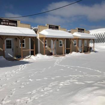 Cabins in the snow