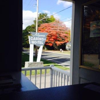 Sign from inside motel