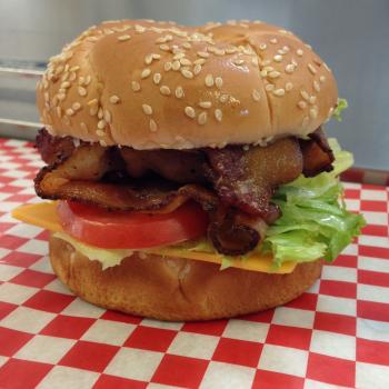 BLT on gingham tablecloth