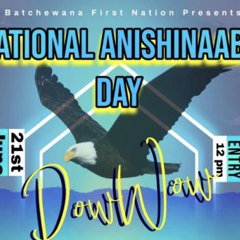 Batchewana First Nation National Anishinaabe Day Pow wow 2023 poster