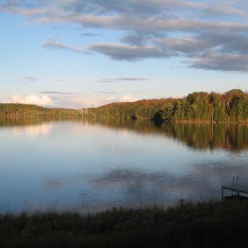 Lake with dock