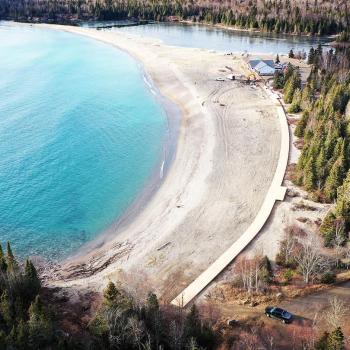 Arial view of Terrace Bay beach