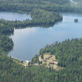 Arial view of lodge