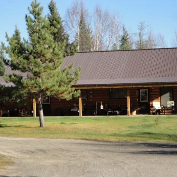 Lodge with trees