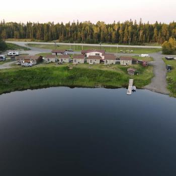 Arial view of lodge