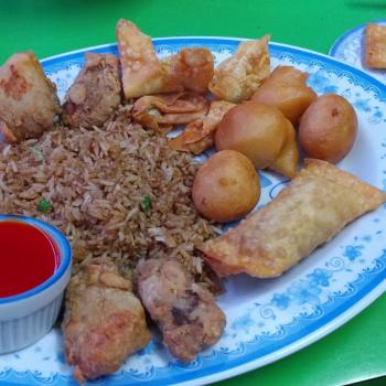 Plate of Chinese food