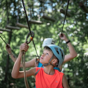 child on a zipline