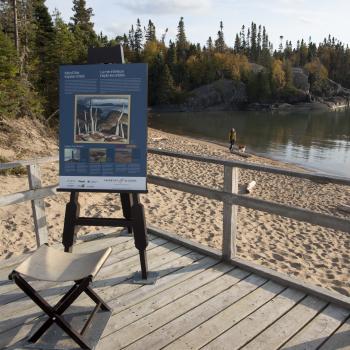 Group of Seven interpretive panel on Horseshoe beach