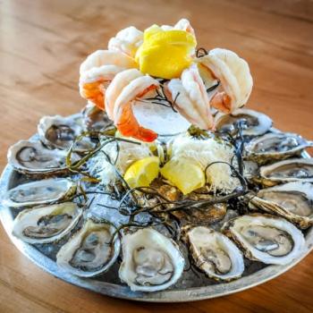 a plate of oysters