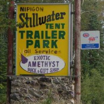 Sign on entrance to trailer park