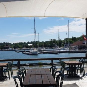 Waterfront patio at Eatery