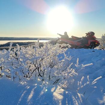 snowmobile at Sioux Mountain Lookout