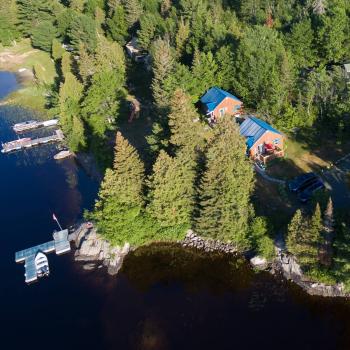 Arial view of cabins