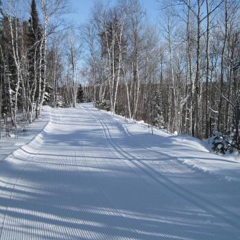 Groomed trail for skiing