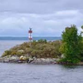 Rock bluff on lake 