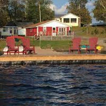 Cabins and beachfront