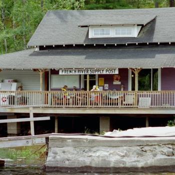 Supply post on the river