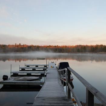 Docks and boats at sunset