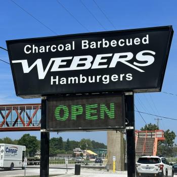 webers hamburgers sign