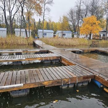 Boat docks with cabins