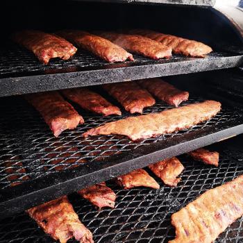 Ribs on the smoker