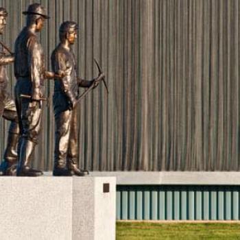 Miners statue outside museum