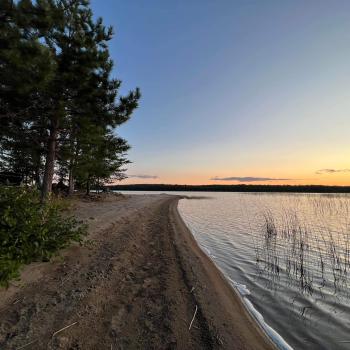 Lake front at sunset