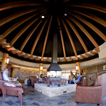 rounded roof lobby of hotel