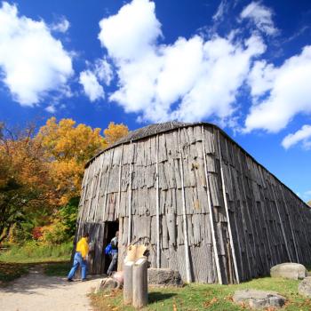 longhouse at Crawford Lake Conservation Area in Milton Ontario