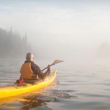 Paddling in the mist