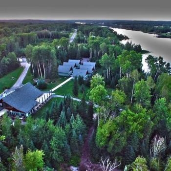 Arial view of lodge