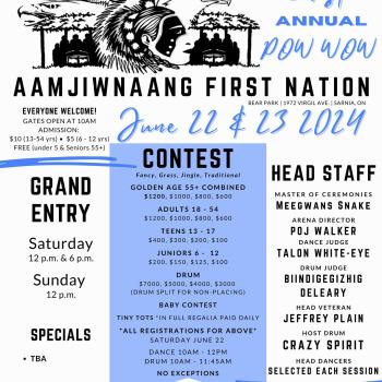 Aamjiwnaang 61st Annual Pow Wow poster