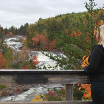 View of the AY Jackson Falls in autumn