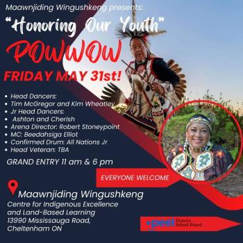 Maawnjiding Wingushkeng Honouring Our Youth Powwow 2024 poster