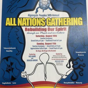 Algonquin Peoples 30th Annual All Nations Gathering 2024 poster