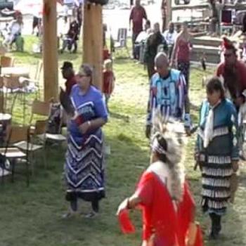 dancers at Nigigoonsiminikaaning First Nation (Red Gut) Pow Wow