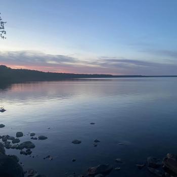 lake at sunset