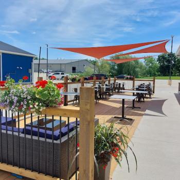 patio at Caruso’s Family Restaurant & Ice Creamery Cayuga Ontario