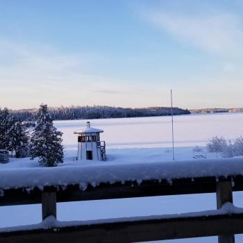 View of lake in winter