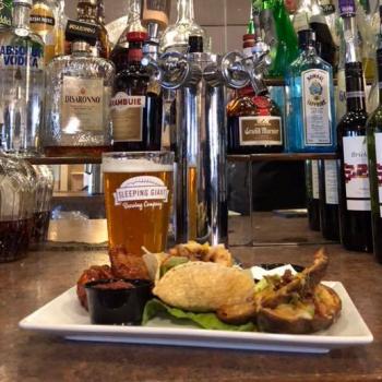 burger and beer at portside restaurant thunder bay