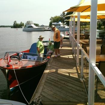 The Grill boat-in restaurant at Bushs Marina Port Severn