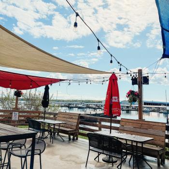 restaurant patio facing marina