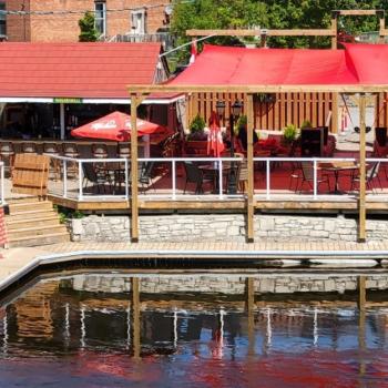 waterfront restaurant patio